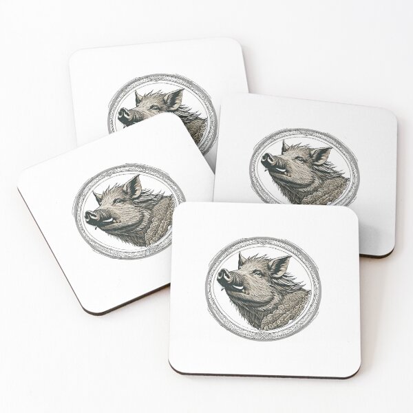 Item preview, Nordic Wild Boar Hildisvíni Battle Swine Traditional Stylized Graphic Art designed and sold by dcohea.