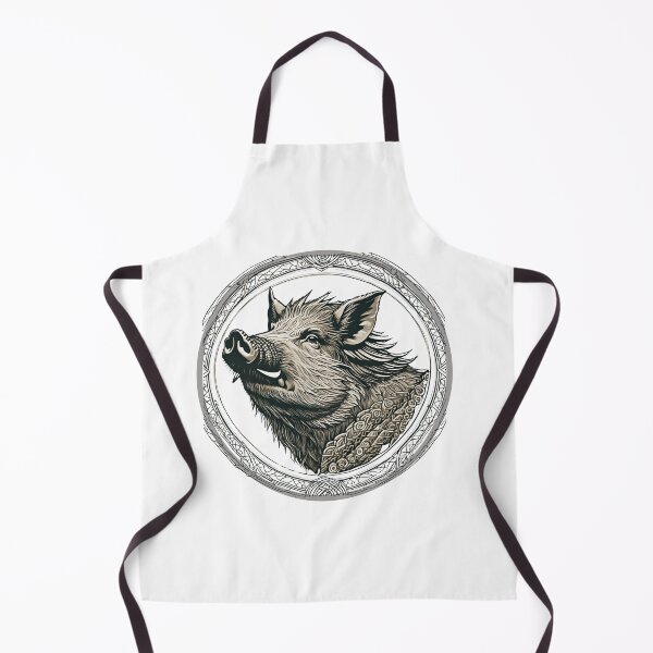Item preview, Nordic Wild Boar Hildisvíni Battle Swine Traditional Stylized Graphic Art designed and sold by dcohea.