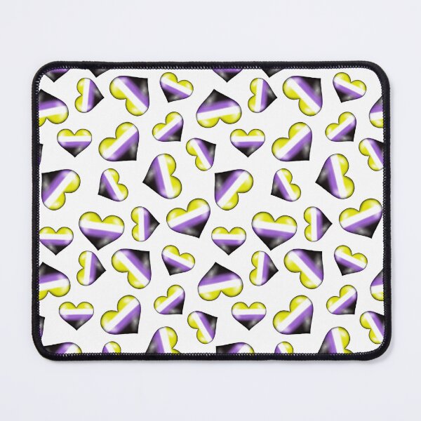 Item preview, Nonbinary Flag Hearts - White designed and sold by HB Loves Crafts.