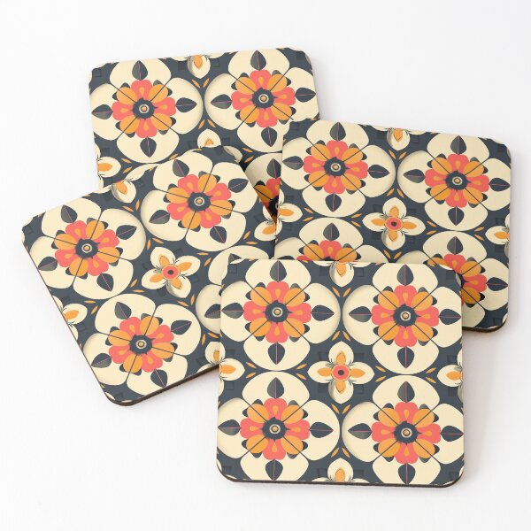 Item preview, Colorful Floral Tile Pattern With Orange, Red, and Yellow Colors designed and sold by brandway.