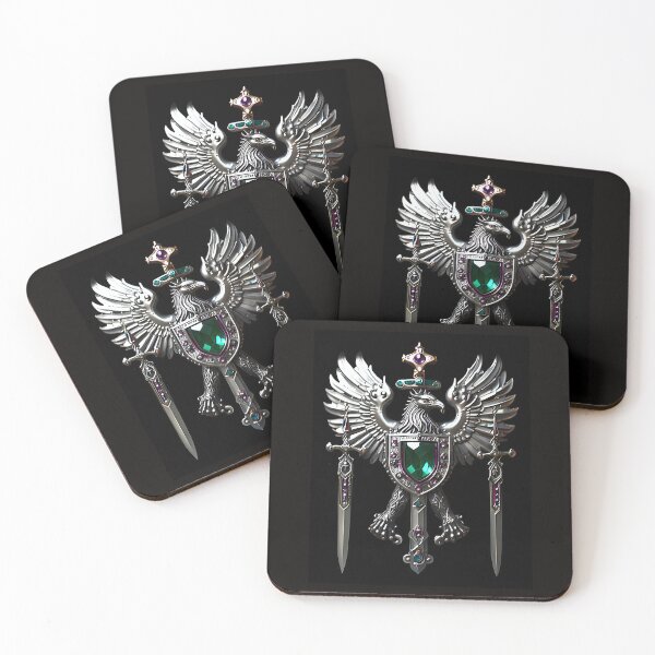 Item preview, Custom Classic Emerald Silver Griffin Eagle Shield designed and sold by Way Way Cool.