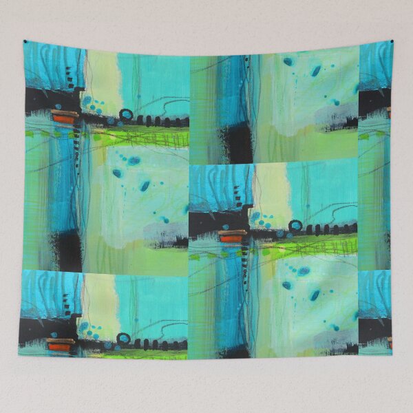 Item preview, Aqua Abstract Art Painting designed and sold by NancyMerkle.