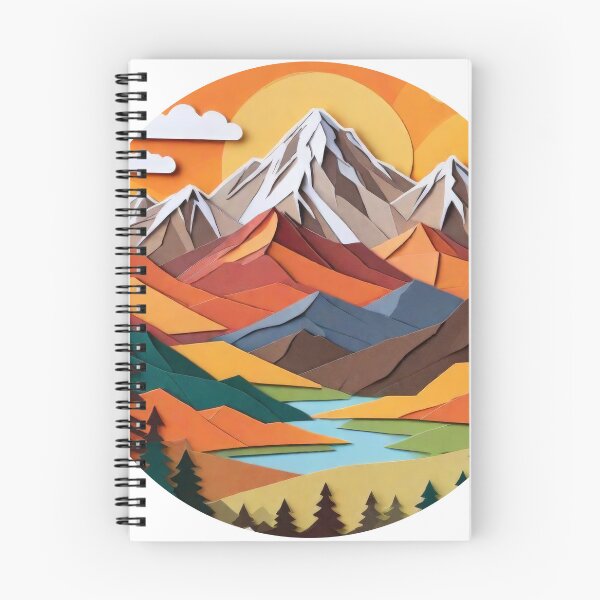 Item preview, Stunning Paper Craft Layered Art of a Mountain Scene in Warm Colors (1485) designed and sold by WASjourney.