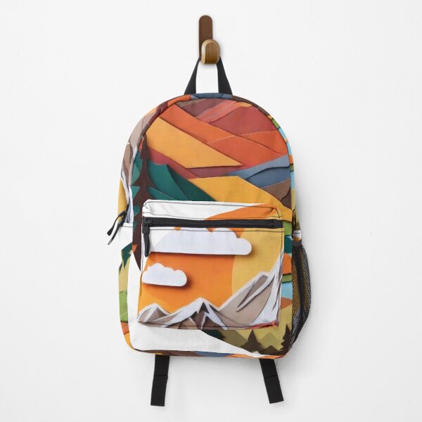 Item preview, Stunning Paper Craft Layered Art of a Mountain Scene in Warm Colors (1485) designed and sold by WASjourney.