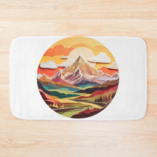 Item preview, Elegant Mountain Scene Paper Craft with Warm Hues (1486) designed and sold by WASjourney.