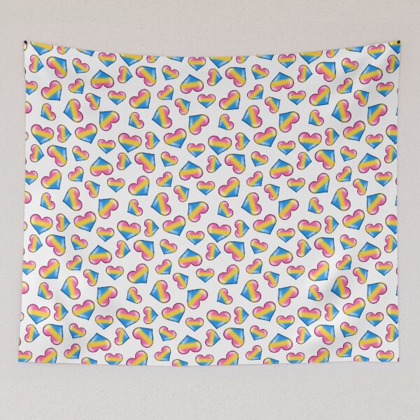 Item preview, Pansexual Flag Hearts - White designed and sold by HB Loves Crafts.