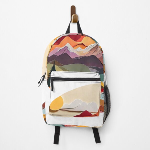 Item preview, Warm-Colored Paper Craft Mountain Scene Art (1488) designed and sold by WASjourney.
