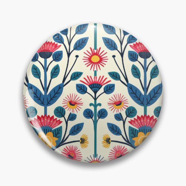Item preview, Colorful Floral Pattern With Blue Stems and Green Leaves designed and sold by brandway.