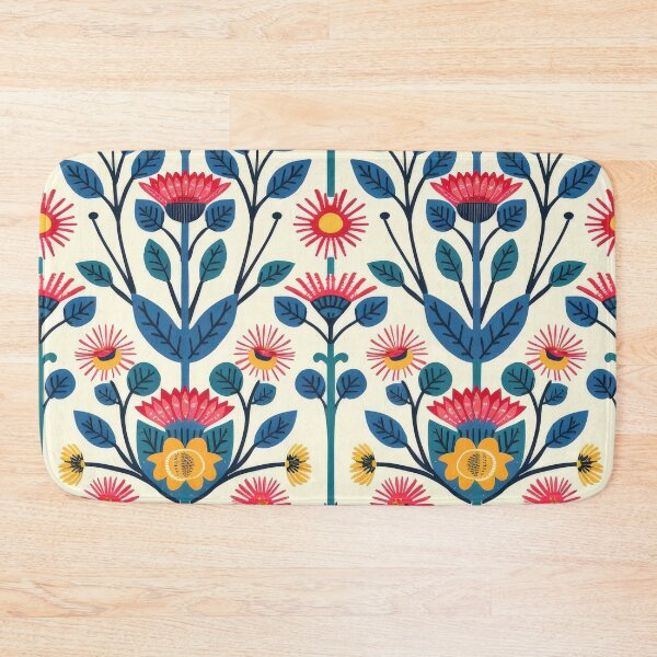 Item preview, Colorful Floral Pattern With Blue Stems and Green Leaves designed and sold by brandway.