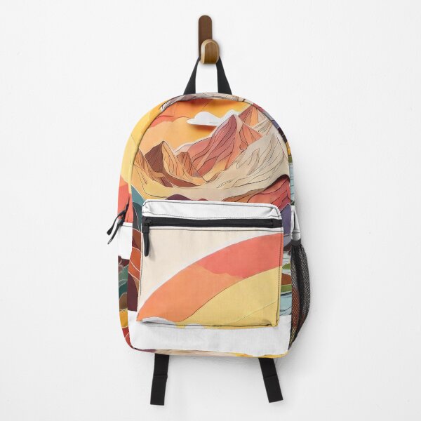 Item preview, Artistic Layered Paper Craft of Mountains with Warm Colors (1489) designed and sold by WASjourney.