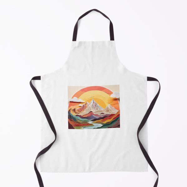 Item preview, Artistic Layered Paper Craft of Mountains with Warm Colors (1489) designed and sold by WASjourney.