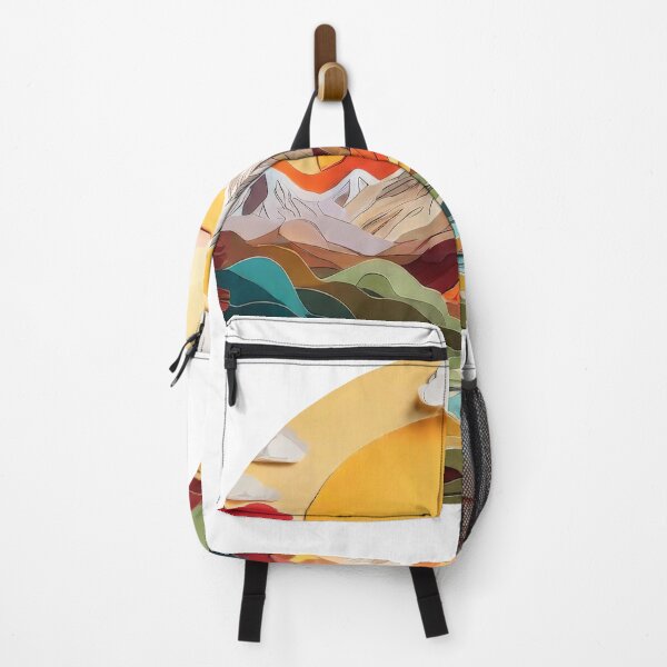 Item preview, Mountain Scene Paper Craft Art in Warm Color Palette (1490) designed and sold by WASjourney.