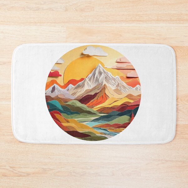 Item preview, Mountain Scene Paper Craft Art in Warm Color Palette (1490) designed and sold by WASjourney.