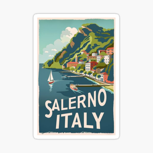 Item preview, A Vintage Travel Illustration of Salerno - Italy designed and sold by GoodOldVintage.