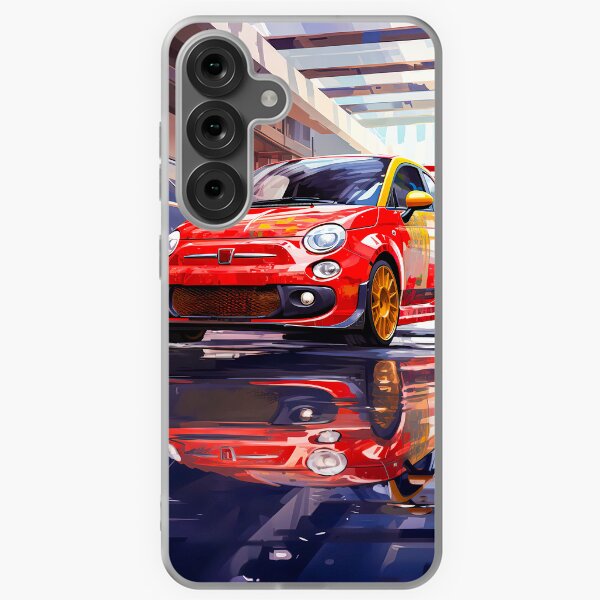 Item preview, Abarth 500 In Urban Style, Compact City Car Poster, Vibrant Reflections, Modern Automotive Illustration designed and sold by RevUpDesign.