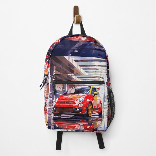Item preview, Abarth 500 In Urban Style, Compact City Car Poster, Vibrant Reflections, Modern Automotive Illustration designed and sold by RevUpDesign.