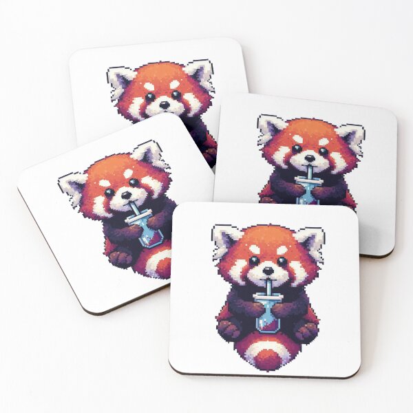 Item preview, Pixel Red Panda with Drink designed and sold by Politoperz.