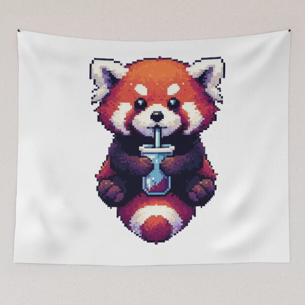 Item preview, Pixel Red Panda with Drink designed and sold by Politoperz.