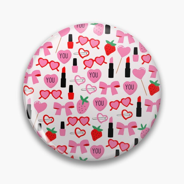 Item preview, Cute Pink Bows, Candy Hearts, Sweets, Lollipops and Strawberries Pattern designed and sold by kapotka.