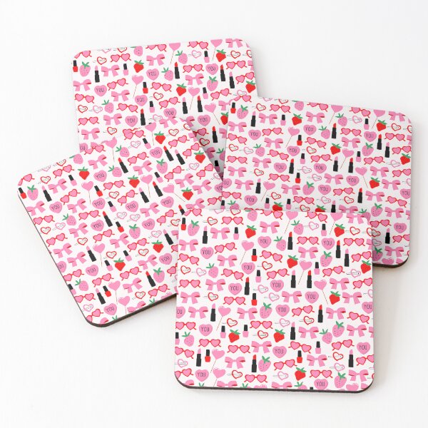 Item preview, Cute Pink Bows, Candy Hearts, Sweets, Lollipops and Strawberries Pattern designed and sold by kapotka.