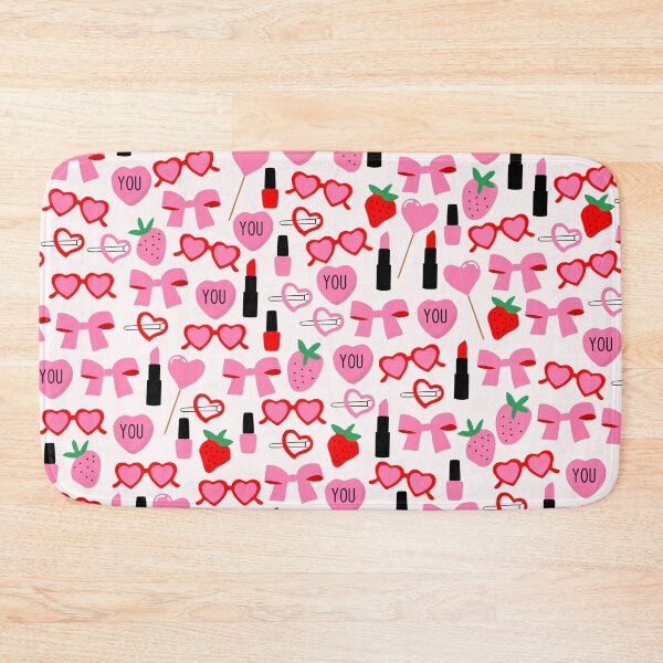 Item preview, Cute Pink Bows, Candy Hearts, Sweets, Lollipops and Strawberries Pattern designed and sold by kapotka.