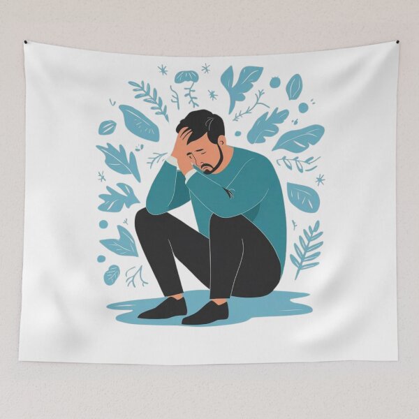 Item preview, Sad Men Sitting Overthinking designed and sold by ForgetMee.