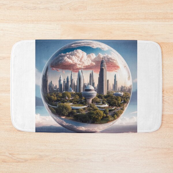 Item preview, Neo Futuristic Surrealist Vision of Singapore - Minimal Retro Travel Poster" designed and sold by pod24.