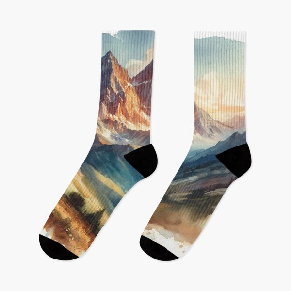 Item preview,  Majestic mountain range in realistic watercolor designed and sold by cj-digital.