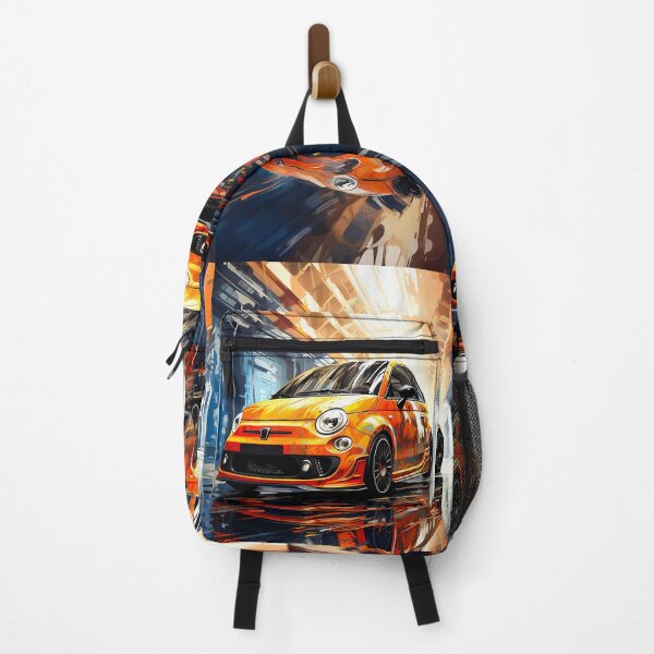 Item preview, Fiat Abarth 500 In Urban Style, Sunlit Compact Car Art, Bright City Print, Reflective Automotive Artwork designed and sold by RevUpDesign.