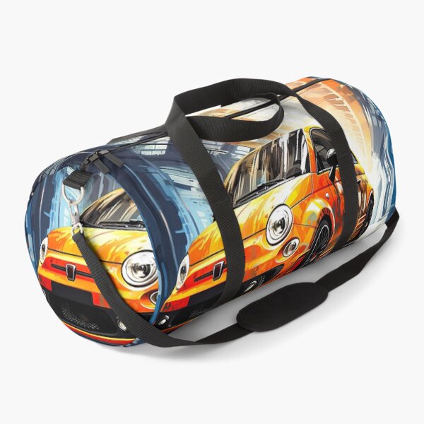 Item preview, Fiat Abarth 500 In Urban Style, Sunlit Compact Car Art, Bright City Print, Reflective Automotive Artwork designed and sold by RevUpDesign.