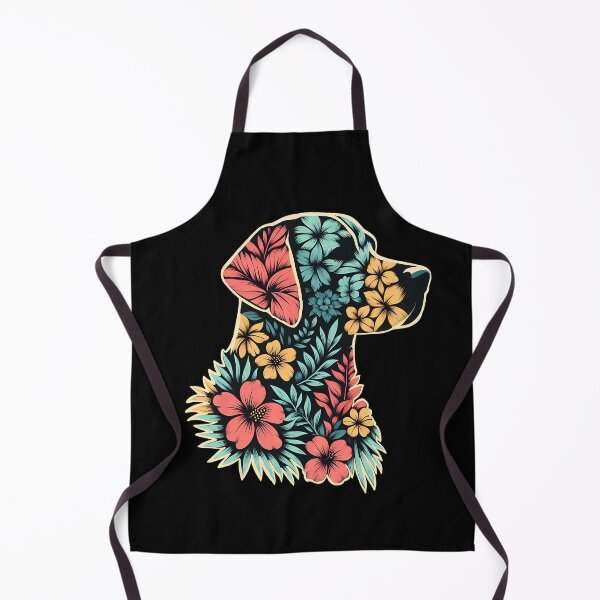 Item preview, Labrador retriever silhouette and colorful tropical flowers, labrador retriever lovers, gift for golden retriever lovers designed and sold by Collagedream.