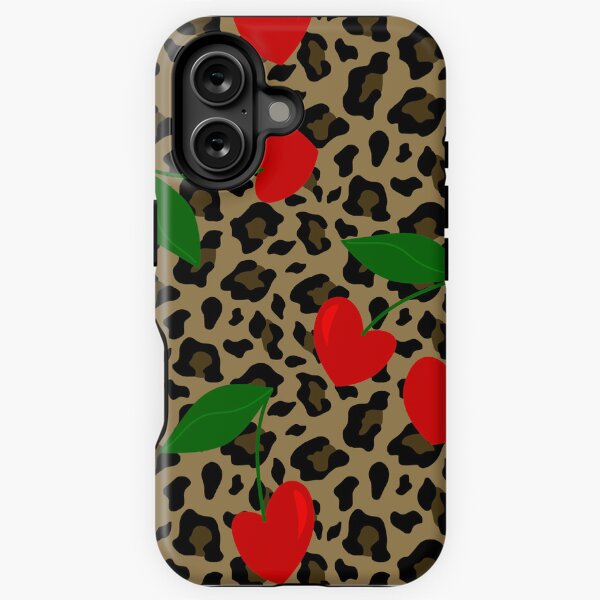 heart shape cherry leopard rockabilly iPhone Tough Case