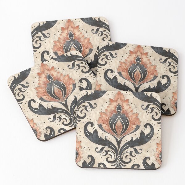 Item preview, Vintage Boho Floral Pattern With Black and Orange Accents designed and sold by brandway.