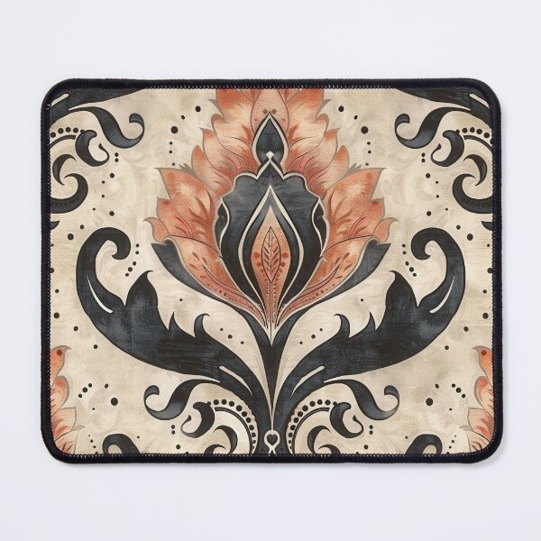 Item preview, Vintage Boho Floral Pattern With Black and Orange Accents designed and sold by brandway.