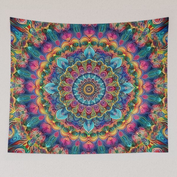 Item preview, Psychedelic patterns with a kaleidoscope of vivid colors designed and sold by BlackCatspet1.