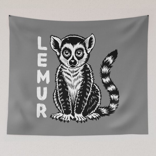 Item preview, Madagascar Lemur Illustration designed and sold by JesterKrewArt.