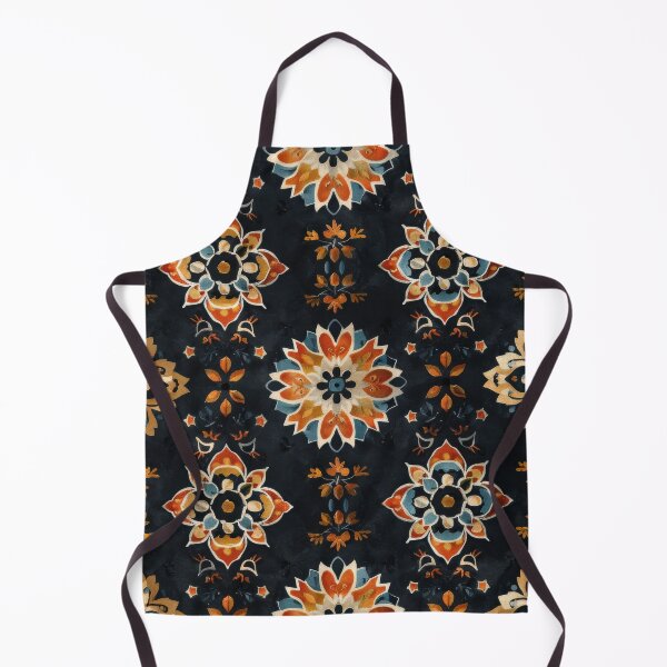 Item preview, Bohemian Vintage Floral Pattern With Multicolored Mandalas and Dark Background designed and sold by brandway.