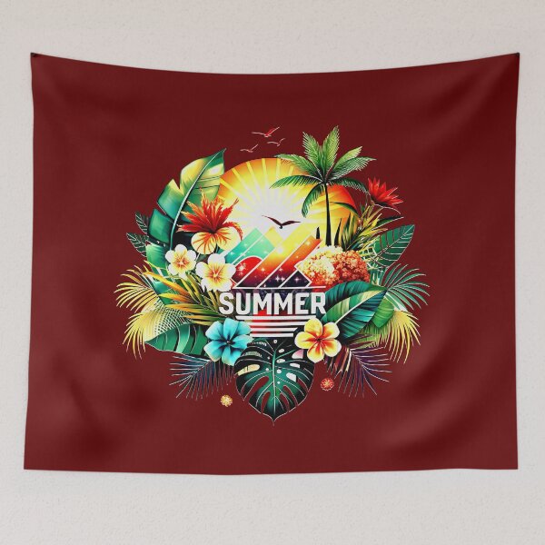 Item preview, Colorful Vintage Summer Beach Vacation Design designed and sold by VikArtStudio.