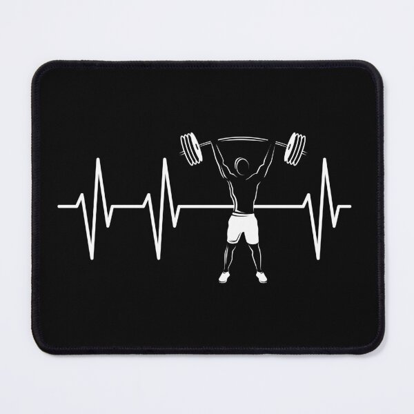 Item preview, heartbeat fitness bodybuilding weight lifting powerlifter logo icon designed and sold by AndreMi.