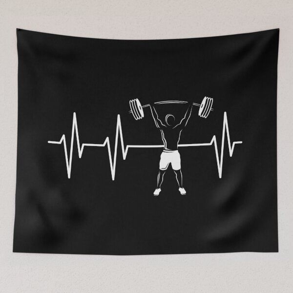 Artikelvorschau, Herzschlag Fitness Bodybuilding Gewichte heben Powerlifter Logo Symbol entworfen und verkauft von AndreMi.