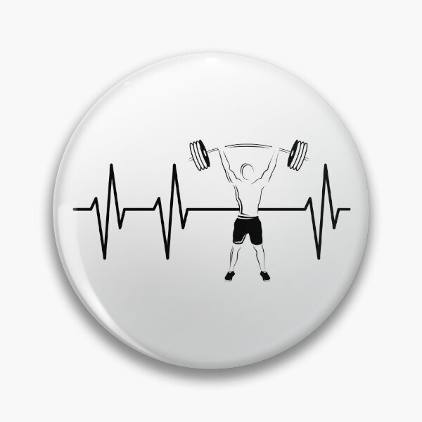 Item preview, heartbeat fitness gym bodybuilding weight lifting powerlifter logo symbol designed and sold by AndreMi.