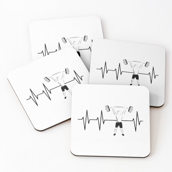 Item preview, heartbeat fitness gym bodybuilding weight lifting powerlifter logo symbol designed and sold by AndreMi.