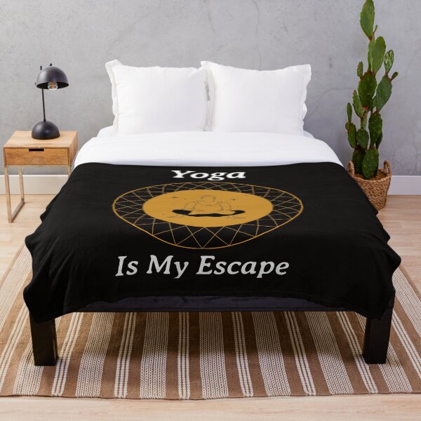 Item preview, Yoga Is My Escape Black & Orange T-shirt designed and sold by Funky-Munkey.