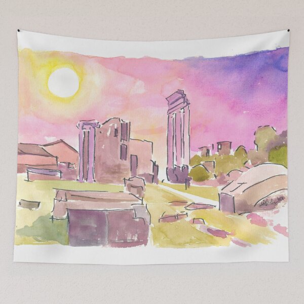Item preview, The Forum Romanum at Dusk in Rome Lazio Italy designed and sold by artshop77.