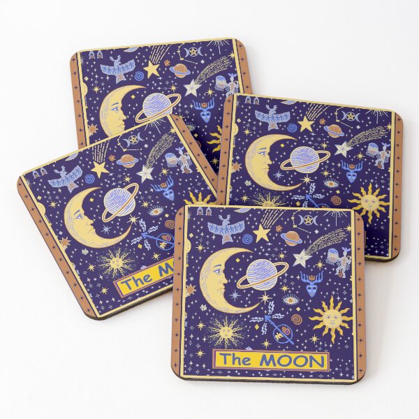 Item preview, Tarot Card: The MOON - Astrology Folk Art designed and sold by ESPRIT MYSTIQUE.