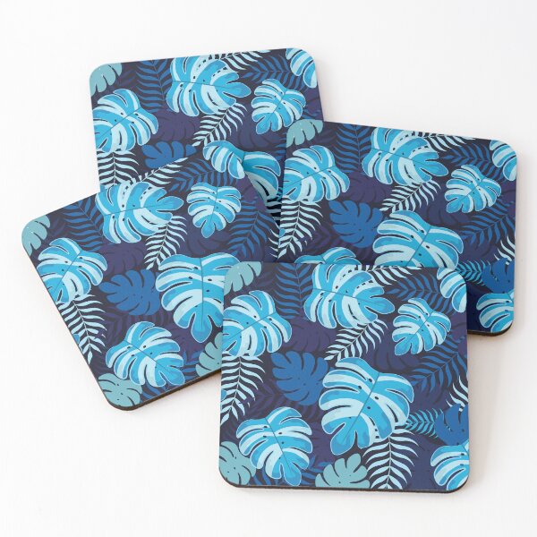 Item preview, Bleu Tropical Leaves designed and sold by Bamboo Wish.