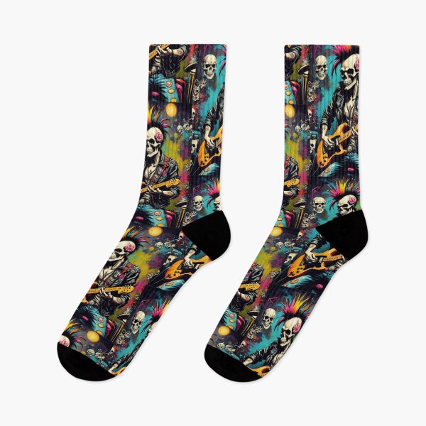 Item preview, Skeleton Rocker Vintage Abstract Graffiti designed and sold by TheDarkWardrobe.