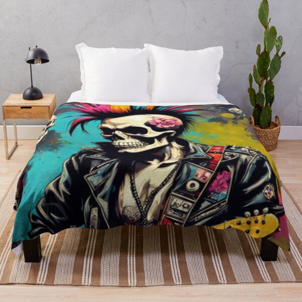 Item preview, Skeleton Rocker Vintage Abstract Graffiti designed and sold by TheDarkWardrobe.
