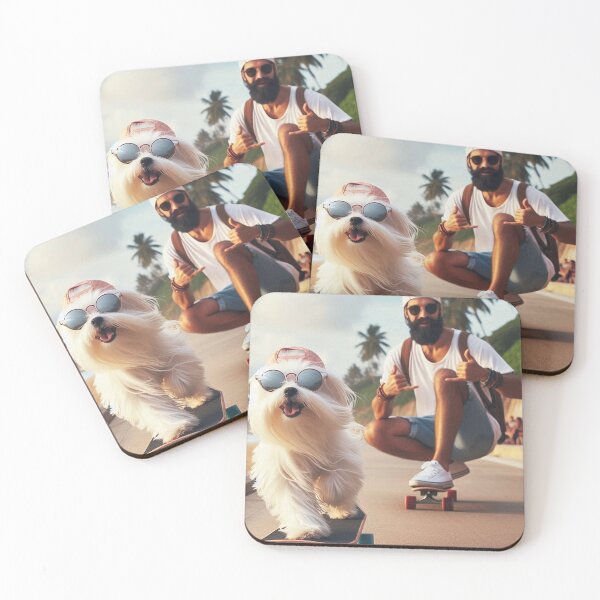 Item preview, Dog and dad skateboarding designed and sold by PetPaletteCards.