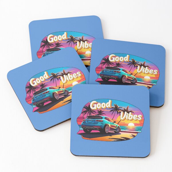 Item preview, Good Vibes Car On Sunset Beach designed and sold by TheArtOfPat.